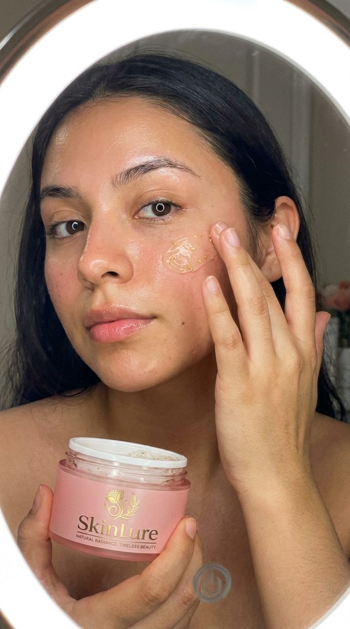 Placeholder: customer using the Collagen Jelly Cream